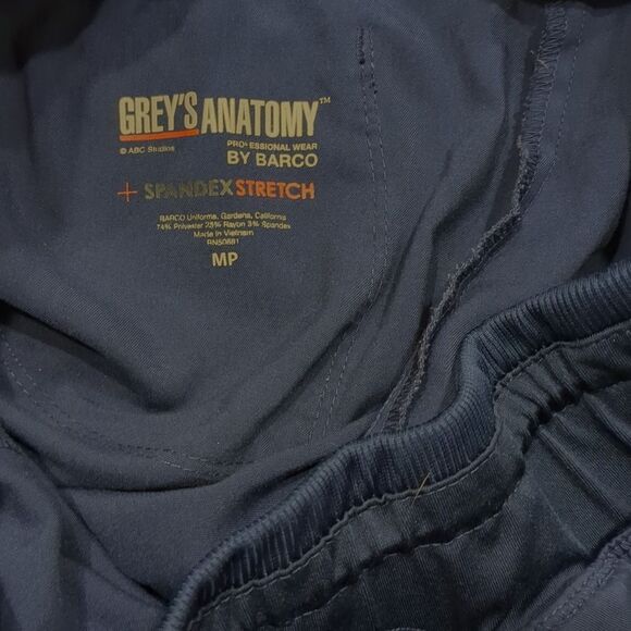 Grey's Anatomy Dark Blue Jogger Style Scrub Pants, Size MP - Picture 5 of 10